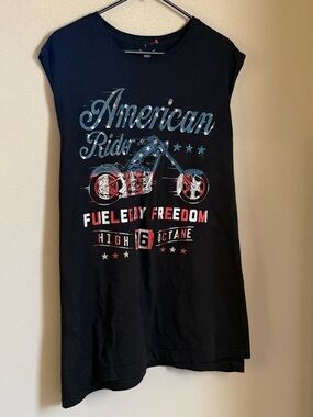 Faded Glory American Rider Sleeveless Graphic Biker Tank Top Black Size 3XL